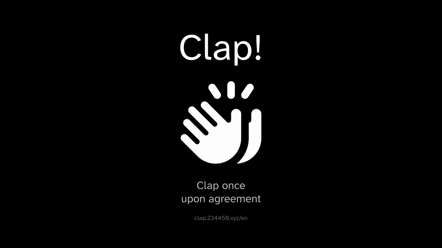 Clap onboarding slide